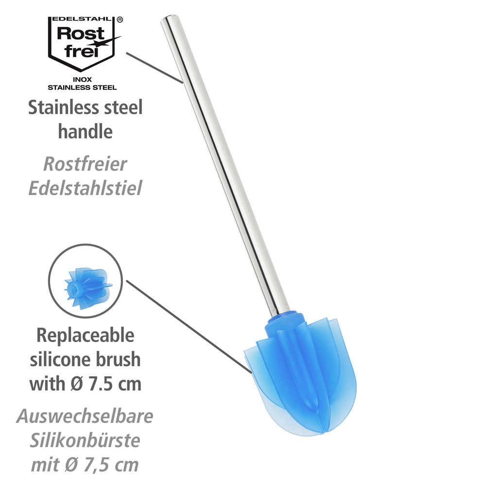 Silikon-Lamellen Ersatzbürste Blau  Silikonbürste Ø 7,5 cm mit Anti-Haft-Wirkung