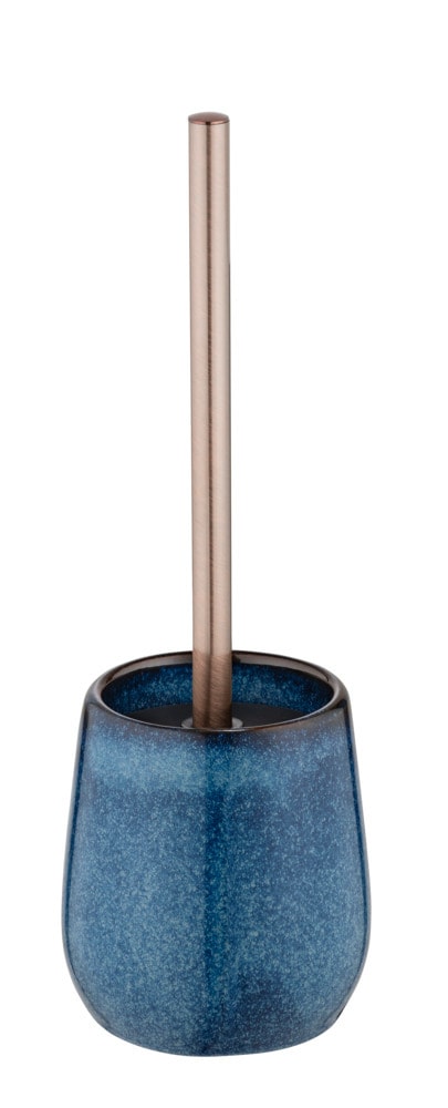 WC-Garnitur Mod. Sirmione, blau, keramik, edelstahl, 10,5x40 cm  wechselbarer Bürstenkopf, robustes Material