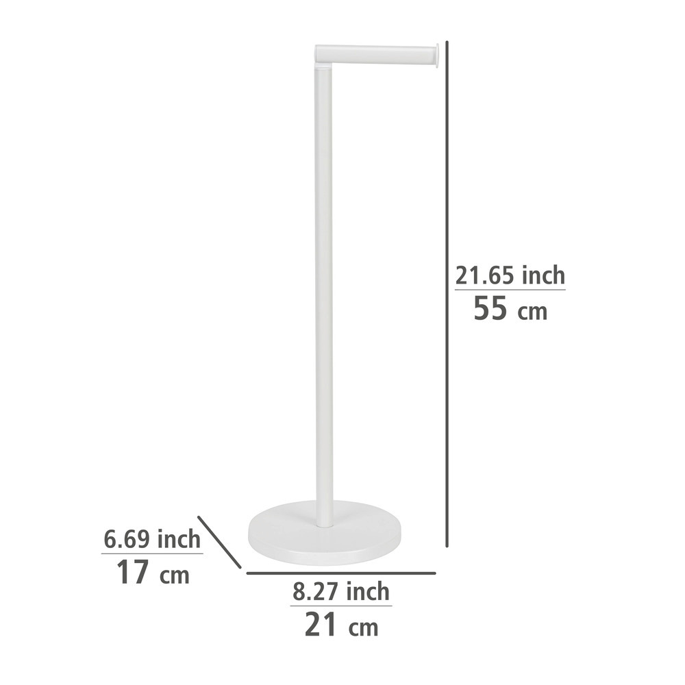 Stand Toilettenpapierhalter 2 in 1 Weiß  platzsparend, für bis zu 4 Ersatzrollen