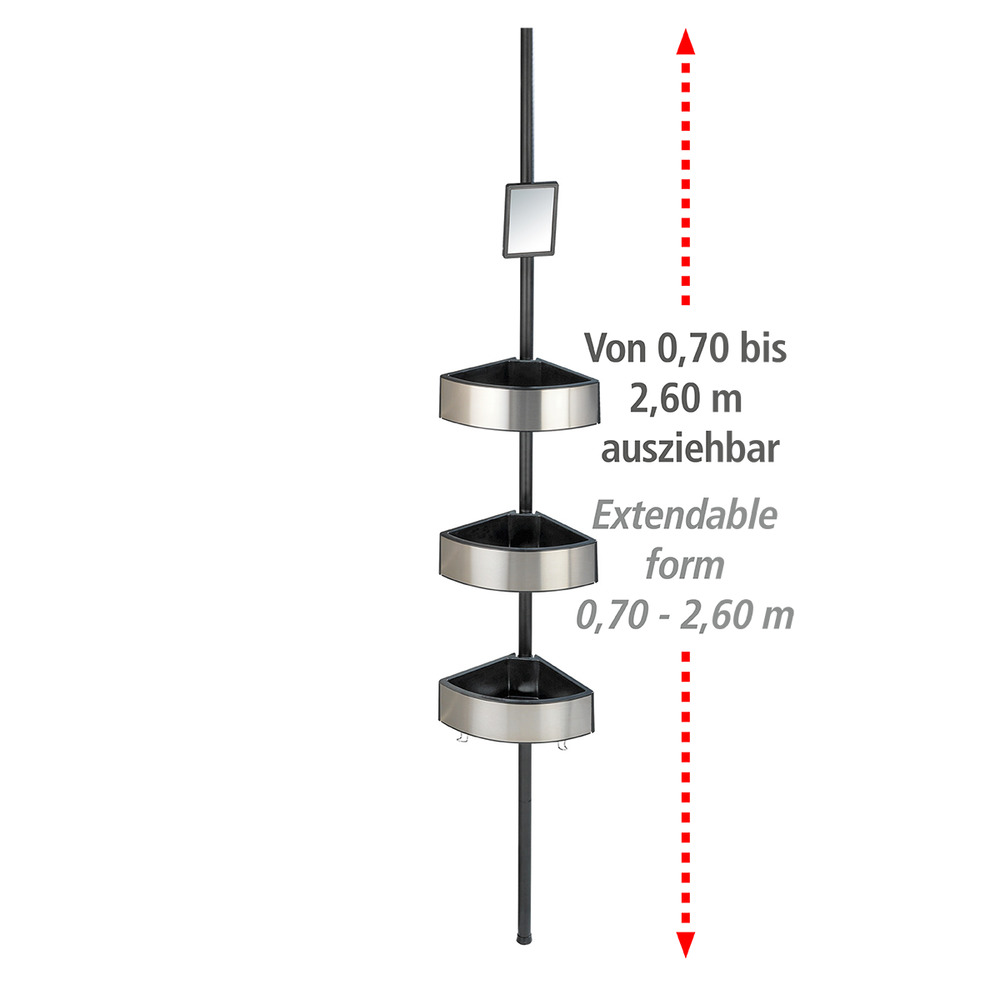 Teleskop-Duschecke Mod. Premium Big Black  Edelstahl rostfrei