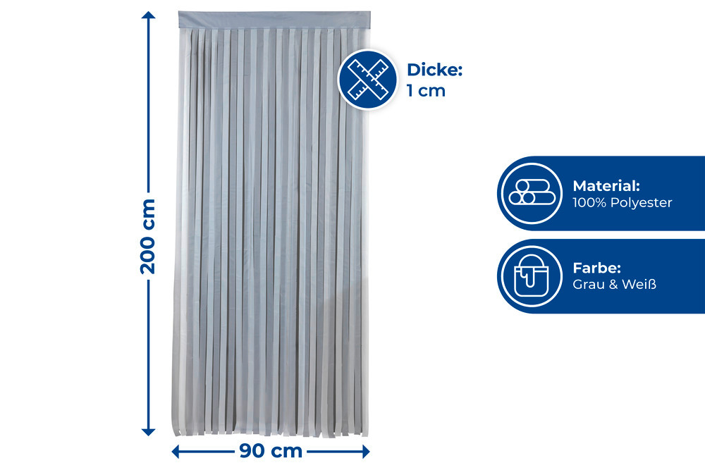 Türvorhang grau-weiß  zuschneidbar
