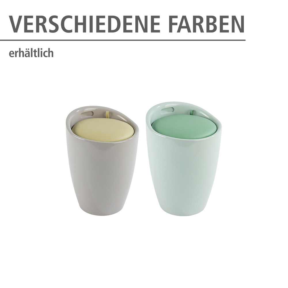 Hocker Mod. Candy Taupe  Badhocker, mit abnehmbarem Wäschesack