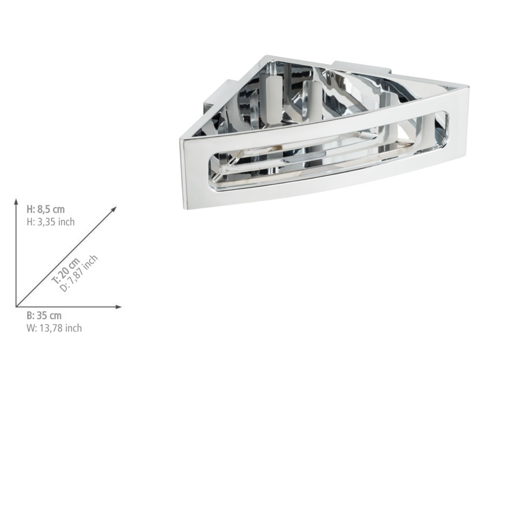 Turbo-Loc® Eckablage Mod. Bralia, Chrom  Befestigen ohne Bohren