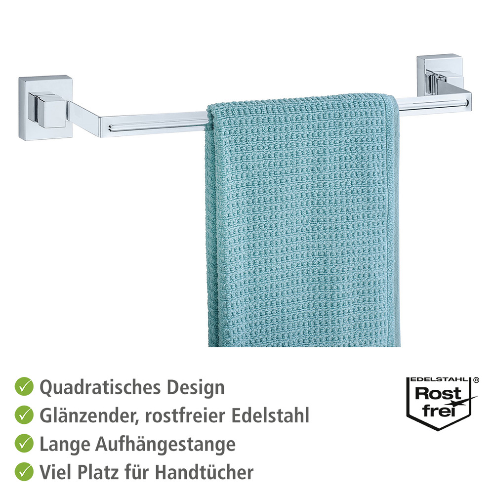 Vacuum-Loc® Edelstahl Badetuchstange Uno Mod. Quadro  Befestigen ohne bohren