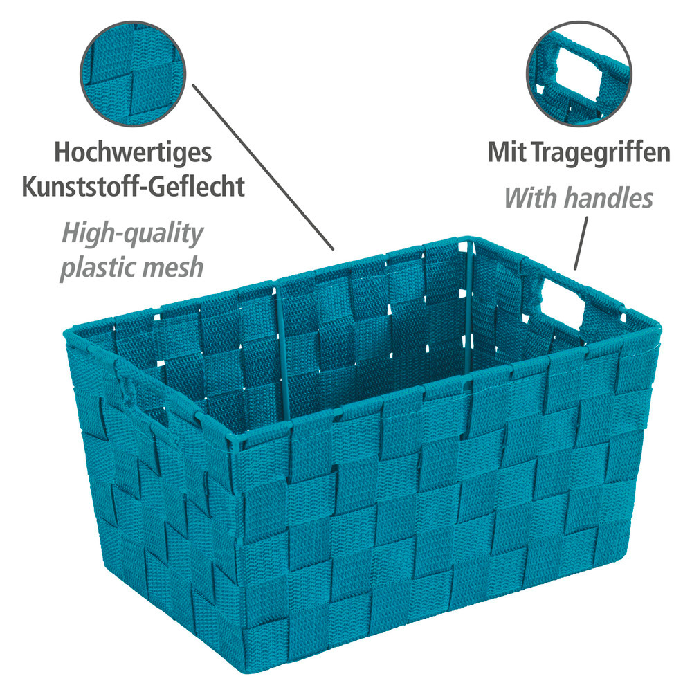 Aufbewahrungskorb Adria S Petrol  Kunststoff-Geflecht