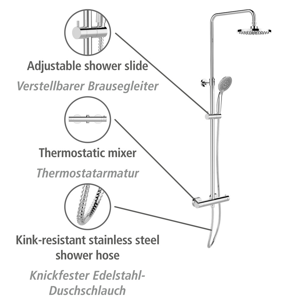 Duschsystem Young Eco mit Armatur Chrom  inkl. 2 Watersaving Regulatoren