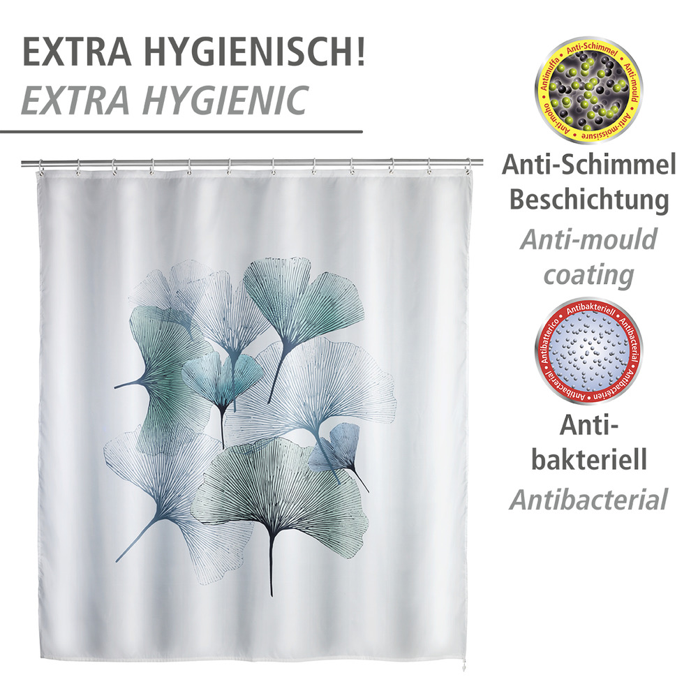 Anti-Schimmel Duschvorhang Mod. Ginkgo  antibakteriell beschichtet