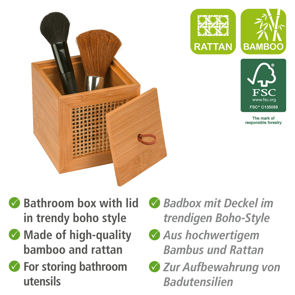 Badbox Allegre S mit Deckel  aus Bambus und Rattan