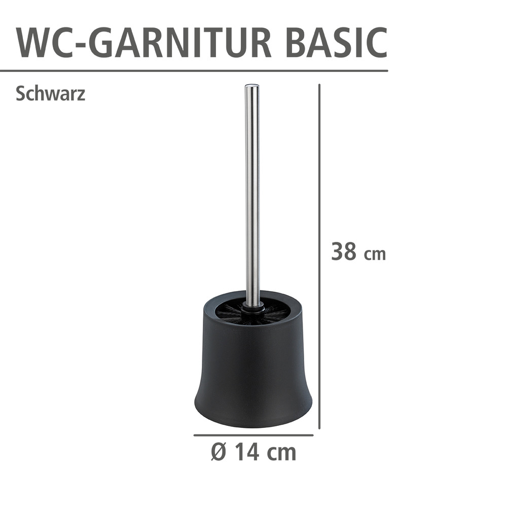 WC-Garnitur Mod. Basic Schwarz  inklusive WC-Bürste