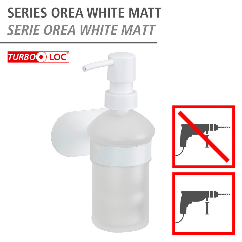 Turbo-Loc® Seifenspender Mod. Orea White matt  aus rostfreiem Edelstahl