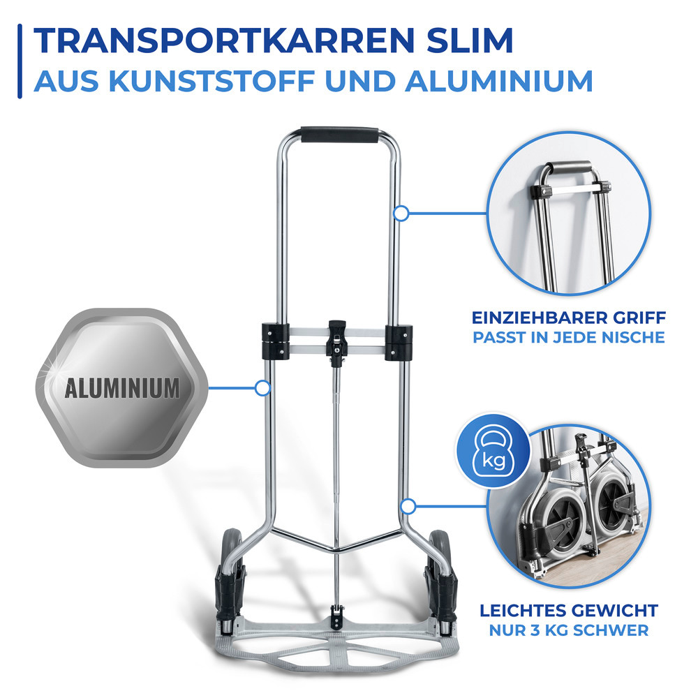 Transportkarren Mod. Slim Chrom  zusammenklappbar