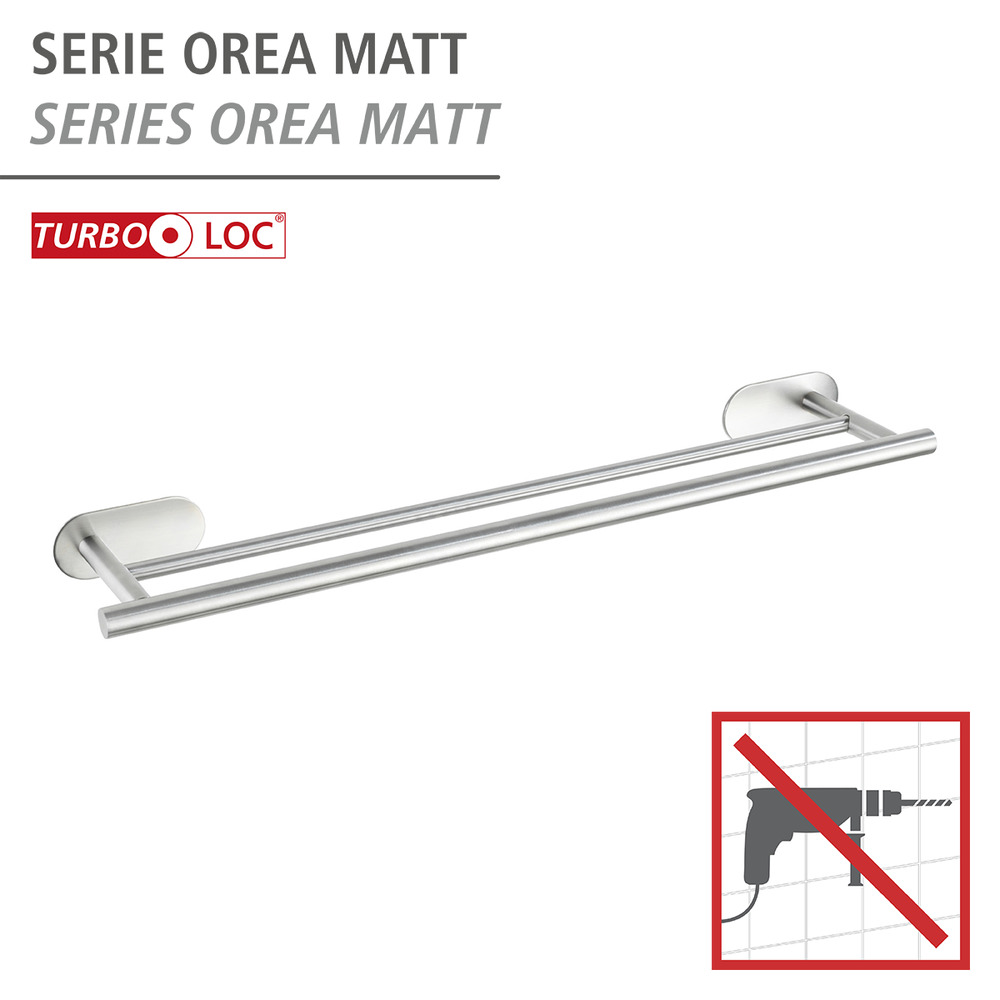 Turbo-Loc® Edelstahl Badetuchstange Duo Mod. Orea Matt  Befestigen ohne bohren