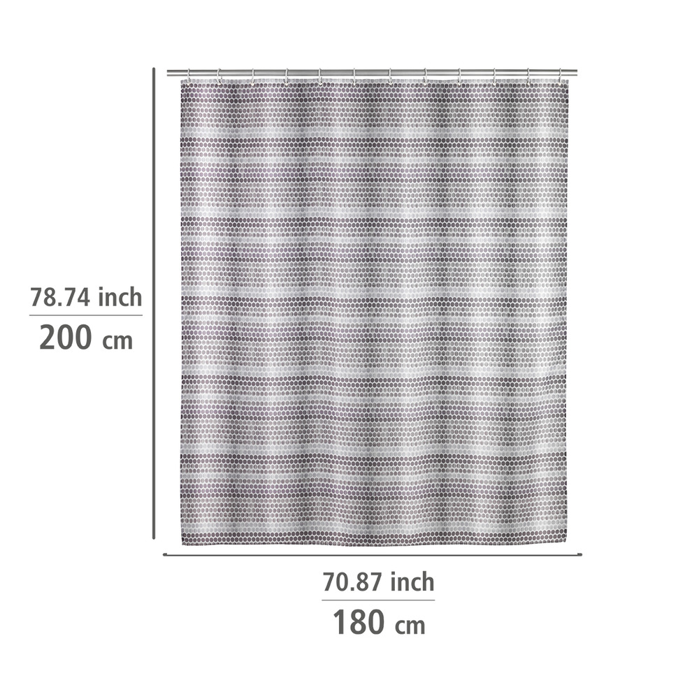 Anti-Schimmel Duschvorhang Mod. Leblon, 180 x 200 cm  Textil (Polyester), waschbar