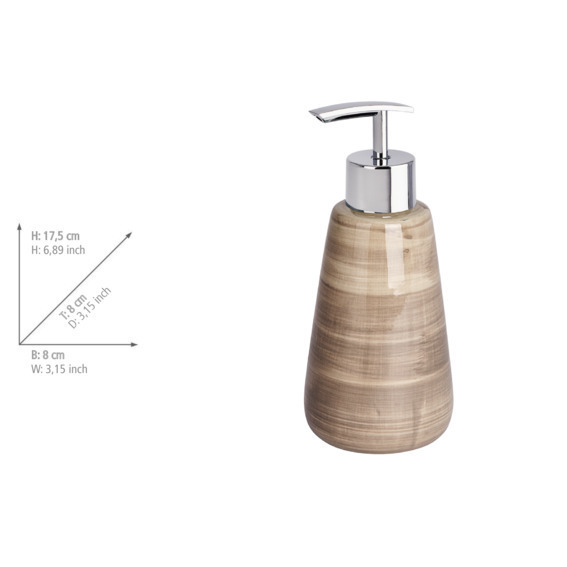 Seifenspender Mod. Pottery Sand  hochwertige Keramik, 360 ml