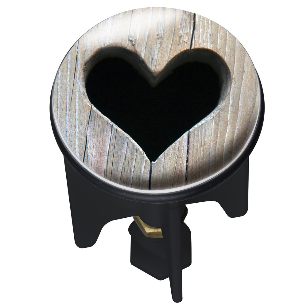 Waschbeckenstöpsel Pluggy® Mod. Heart  für alle handelsüblichen Abflüsse