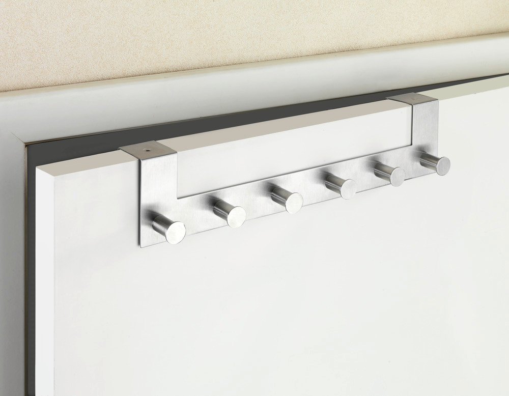 Türgarderobe Edelstahl Mod. Celano  6 Haken, für Türfalzstärken bis 4 cm