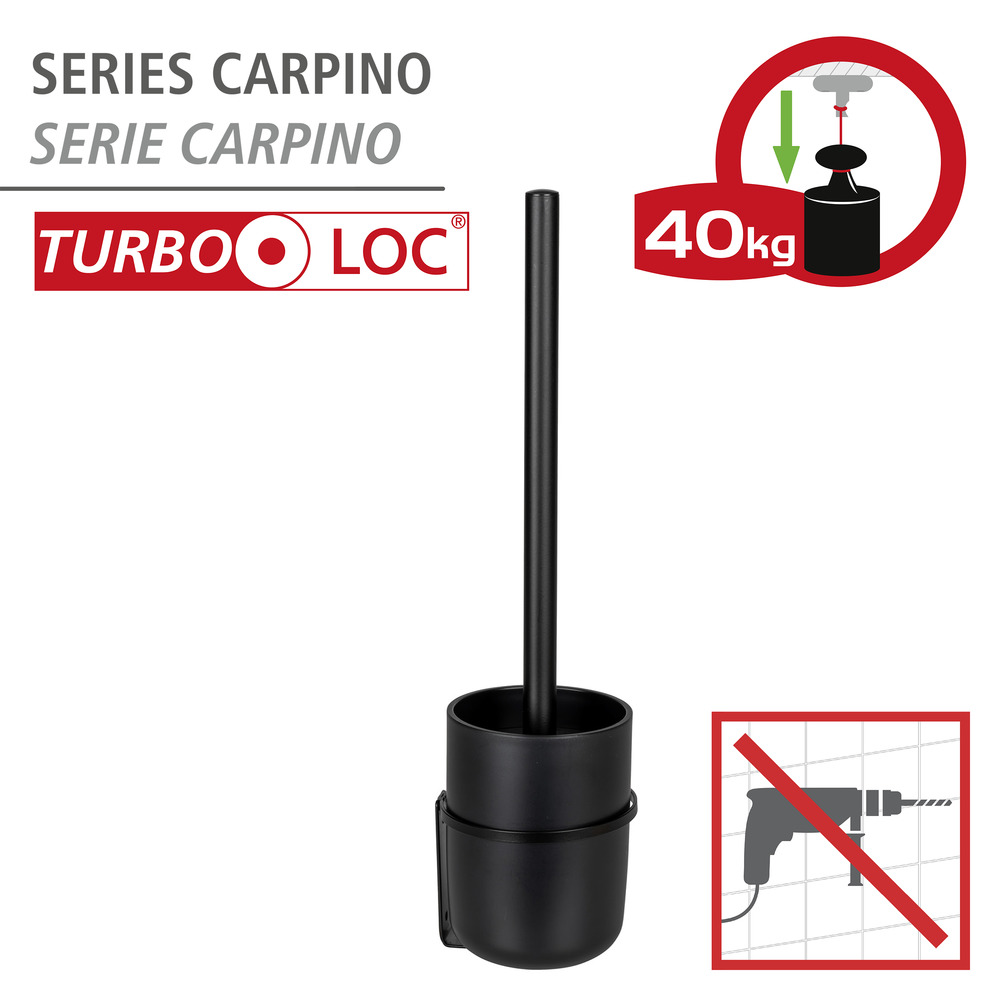 Turbo-Loc® WC-Garnitur Carpino Schwarz  Befestigen ohne Bohren