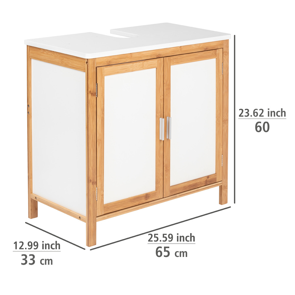 Waschbeckenunterschrank Mod. Finja  Waschbecken-Unterregal aus Bambus/MDF