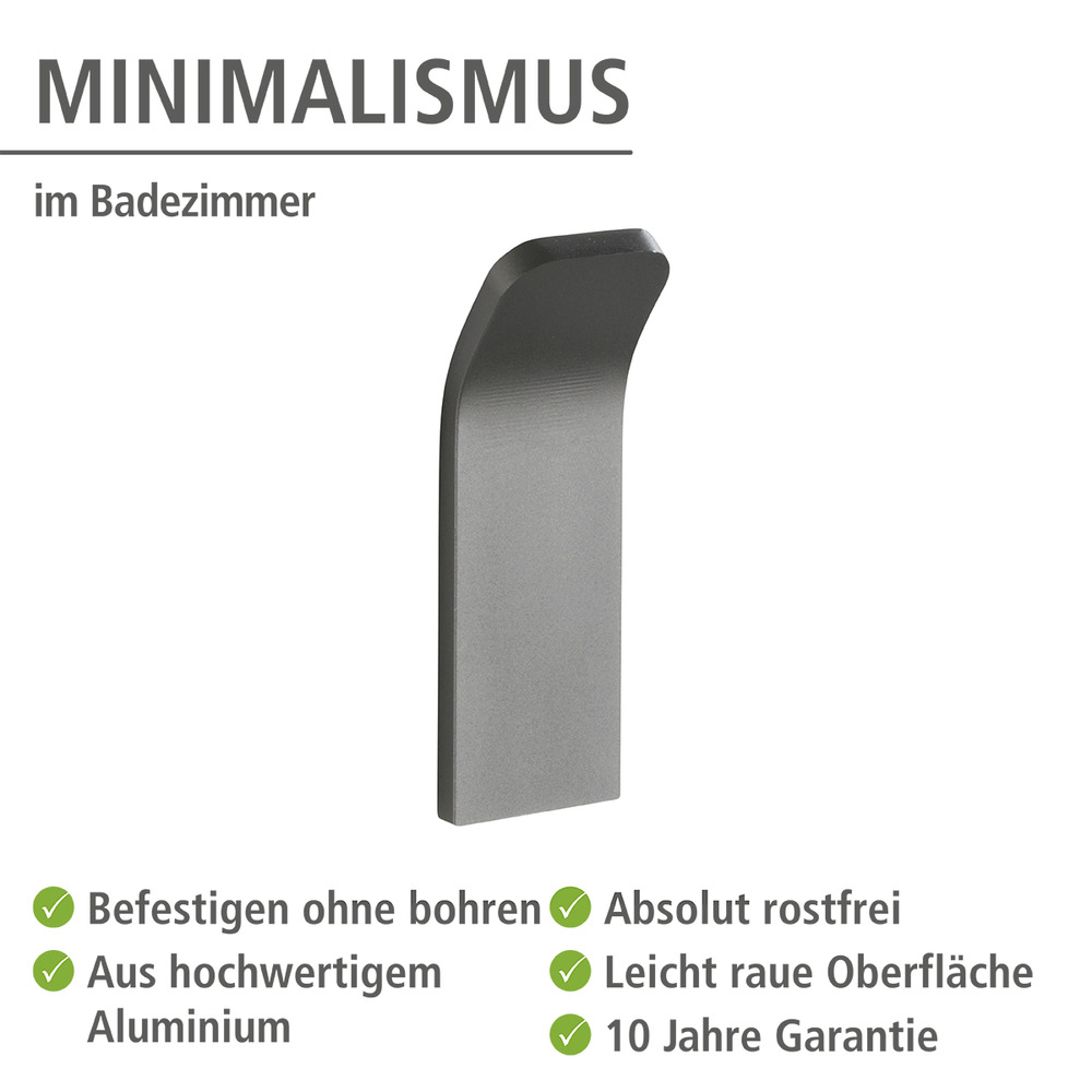 Wandhaken Uno Montella  Aluminium, Befestigen ohne bohren