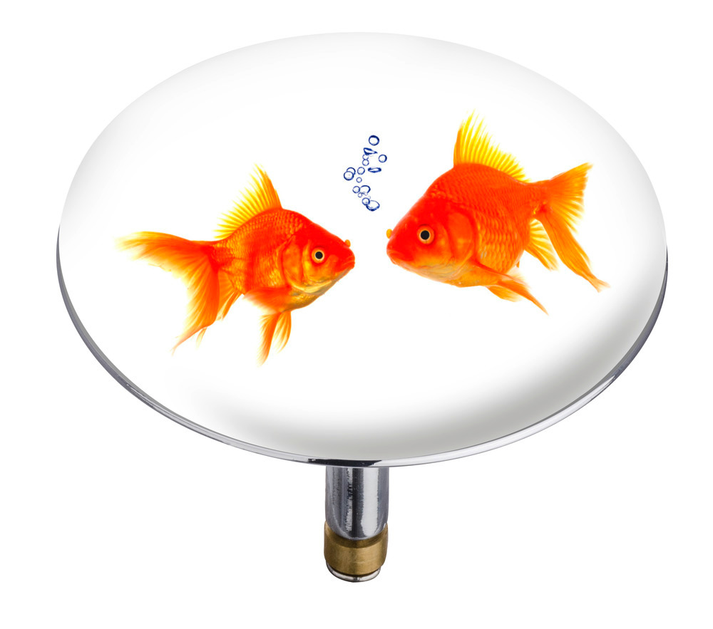 Badewannenstöpsel Pluggy® XXL Fishes  für alle handelsüblichen Abflüsse