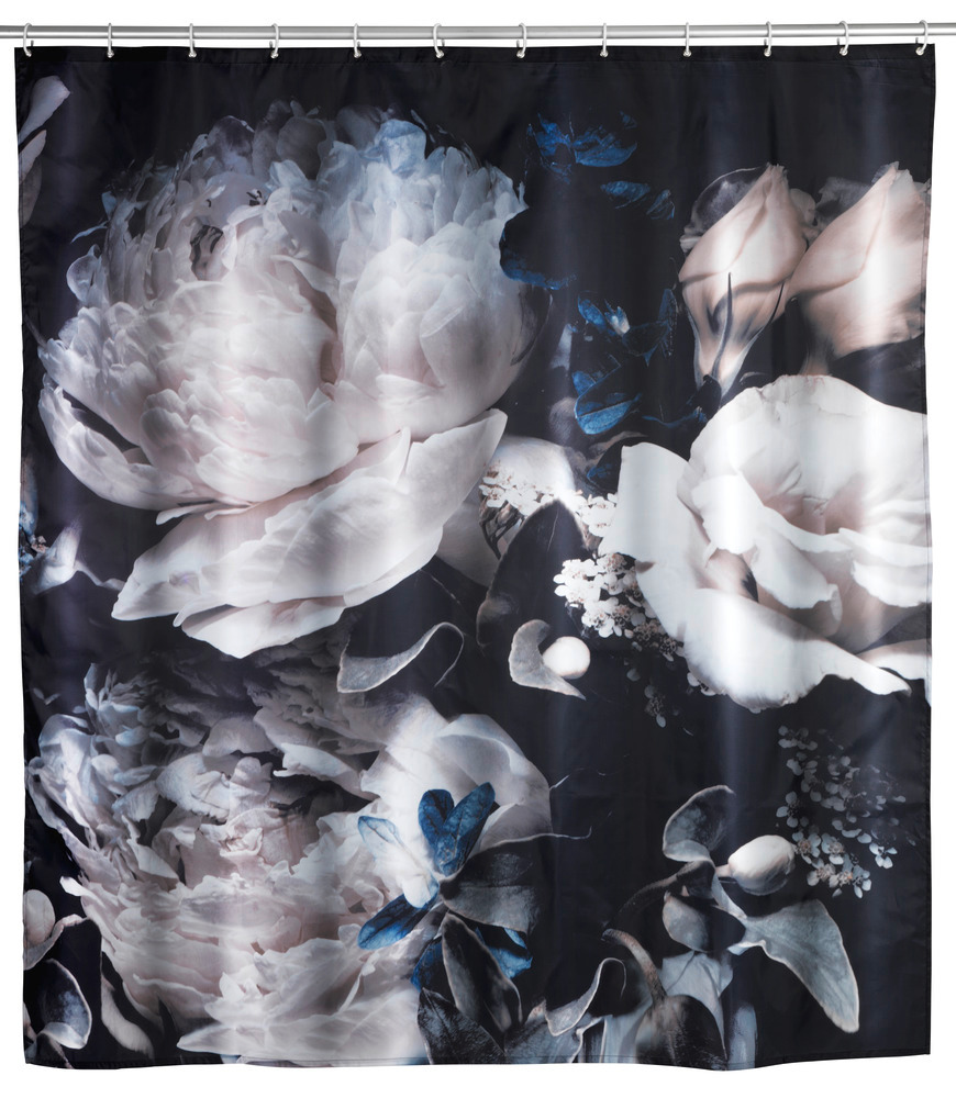 Anti-Schimmel Duschvorhang Mod. Peony  Textil (Polyester), 180 x 200 cm, waschbar