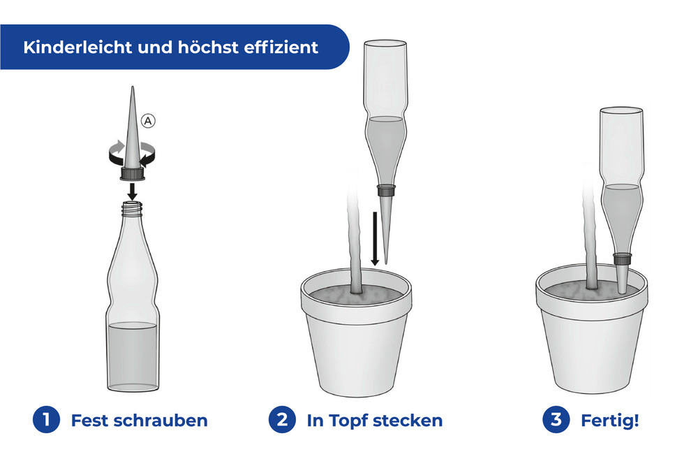 Bewässerungs-Spikes, 6er Set  gleichmäßige Wasserversorgung von Pflanzen