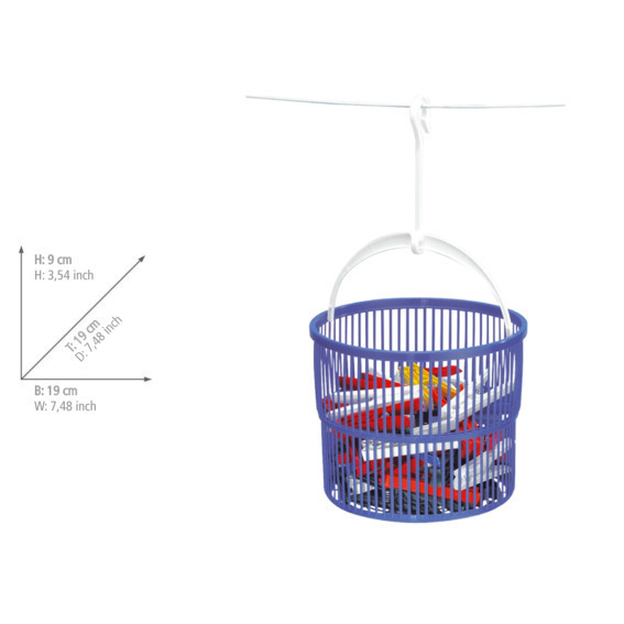 Wäscheklammer-Korb mit 30 Wäscheklammern  aus Kunststoff