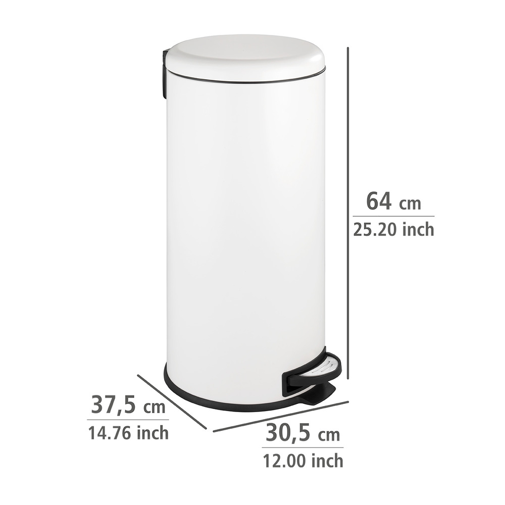 Treteimer Mod. Leman Easy Close Weiß  30 Liter