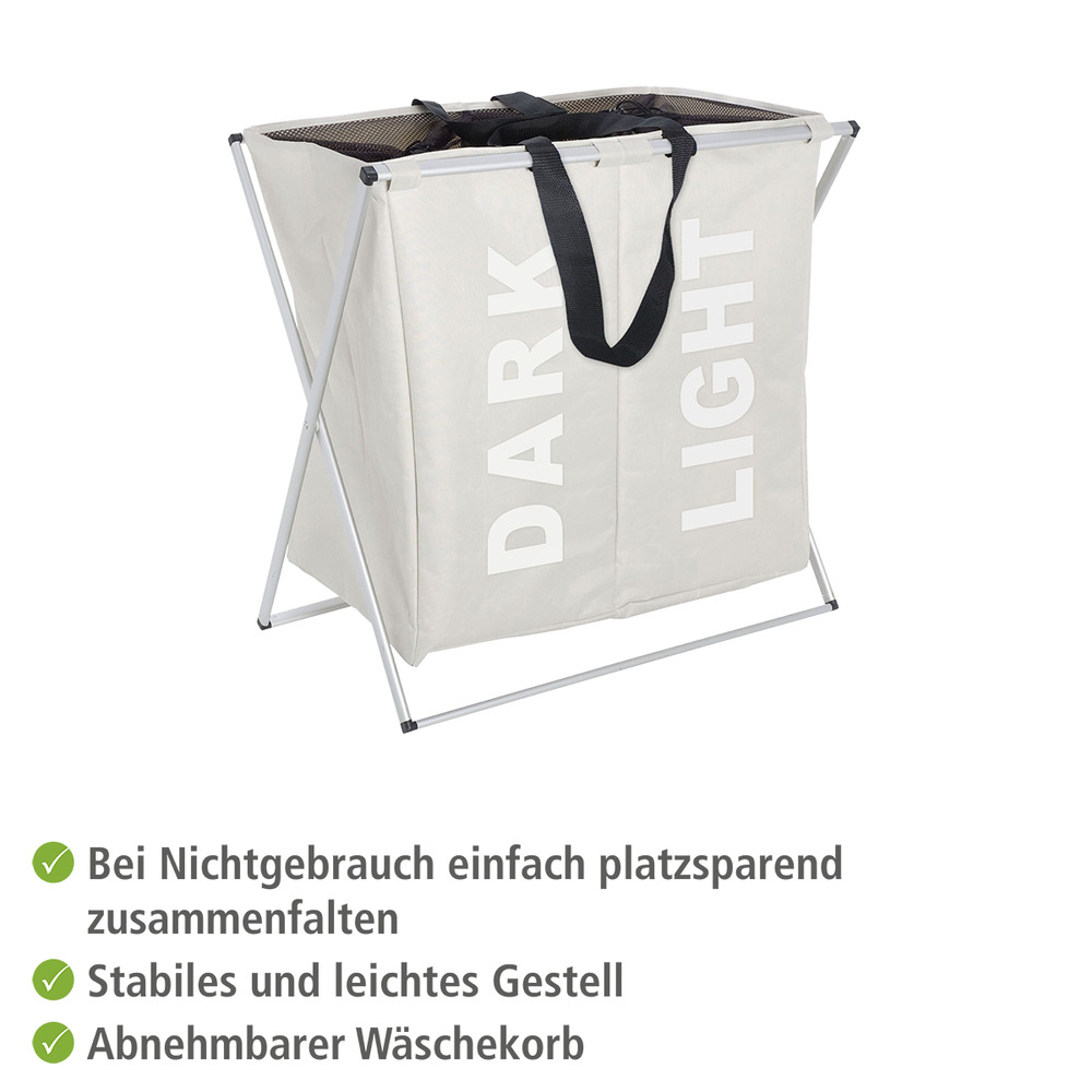 Wäschesammler Mod. Duo Beige  Wäschekorb, 120 l