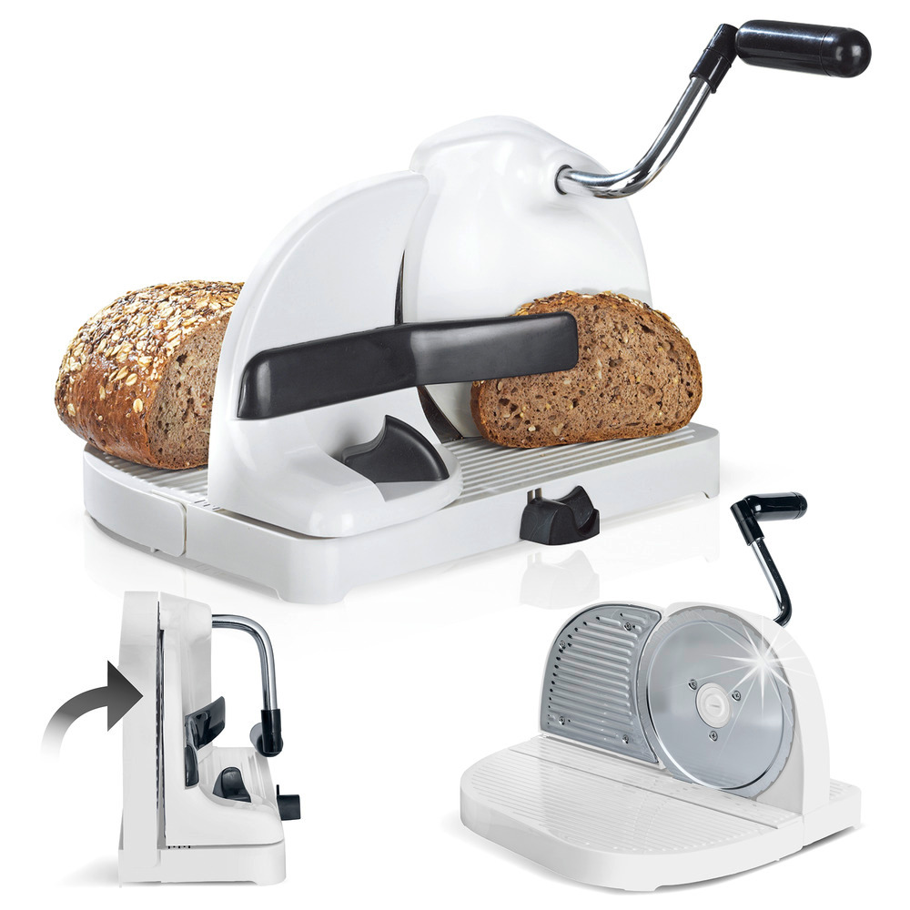 Brotschneidemaschine, mit Handkurbel  mit Handkurbel