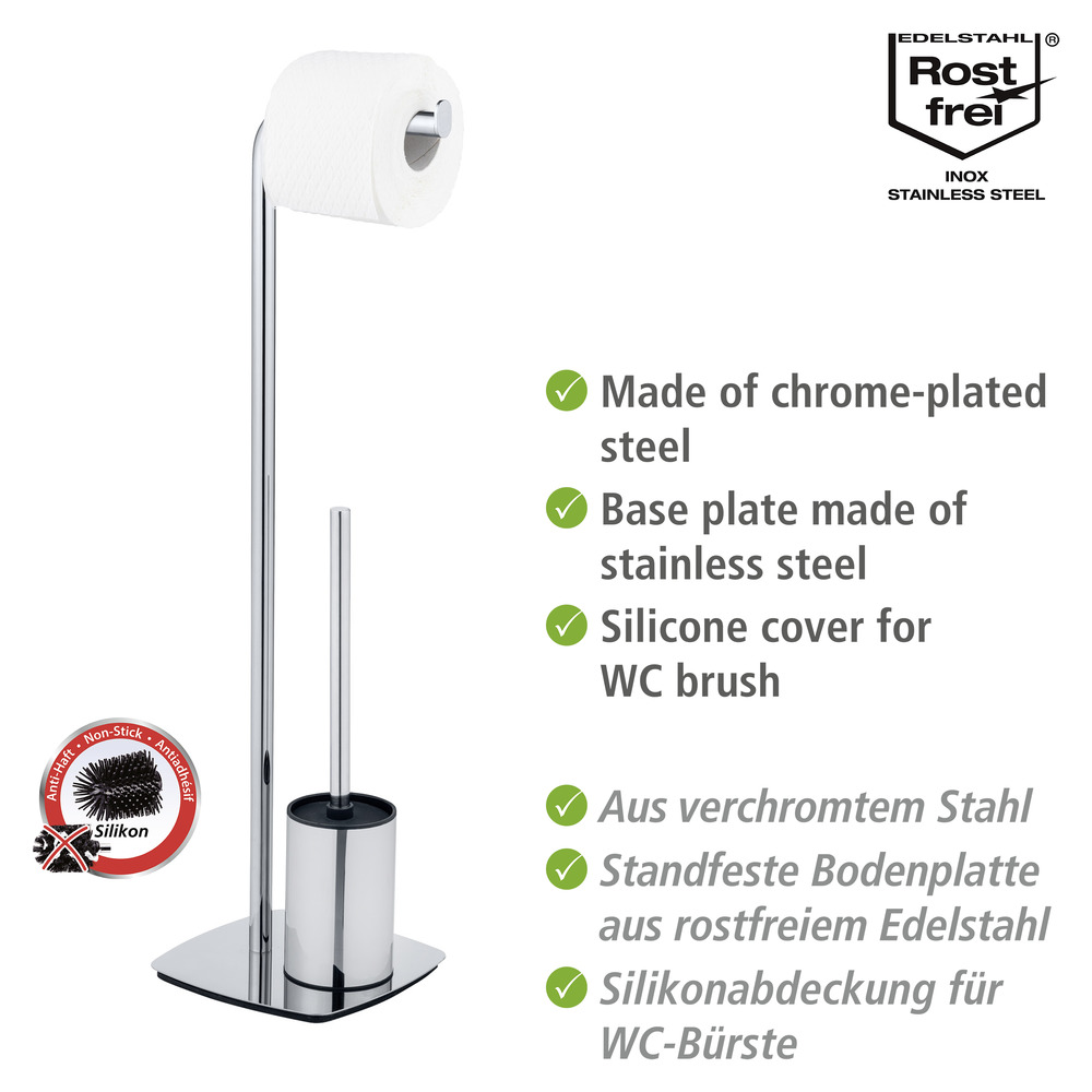 Stand WC-Garnitur Mod. Iria  Mit WC-Papierrollenhalter und WC-Bürste