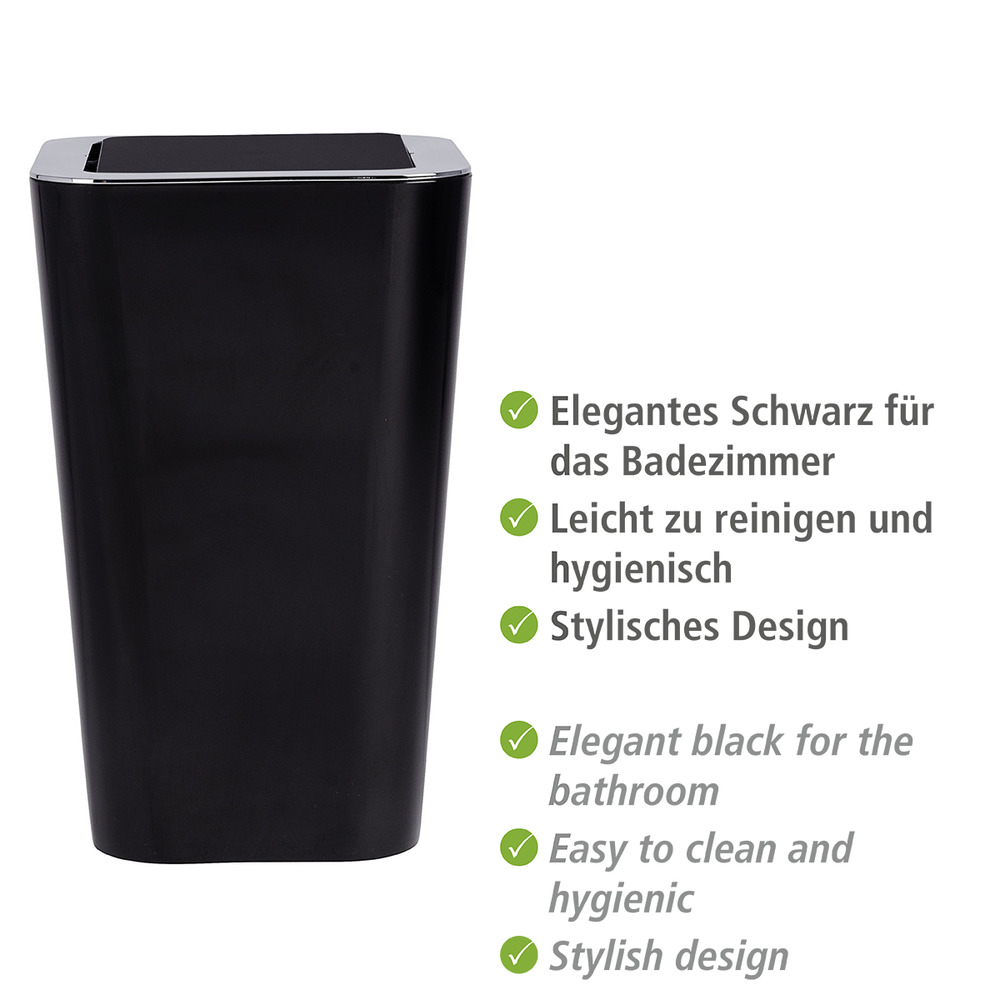 Schwingdeckeleimer Mod. Candy Black  6 Liter