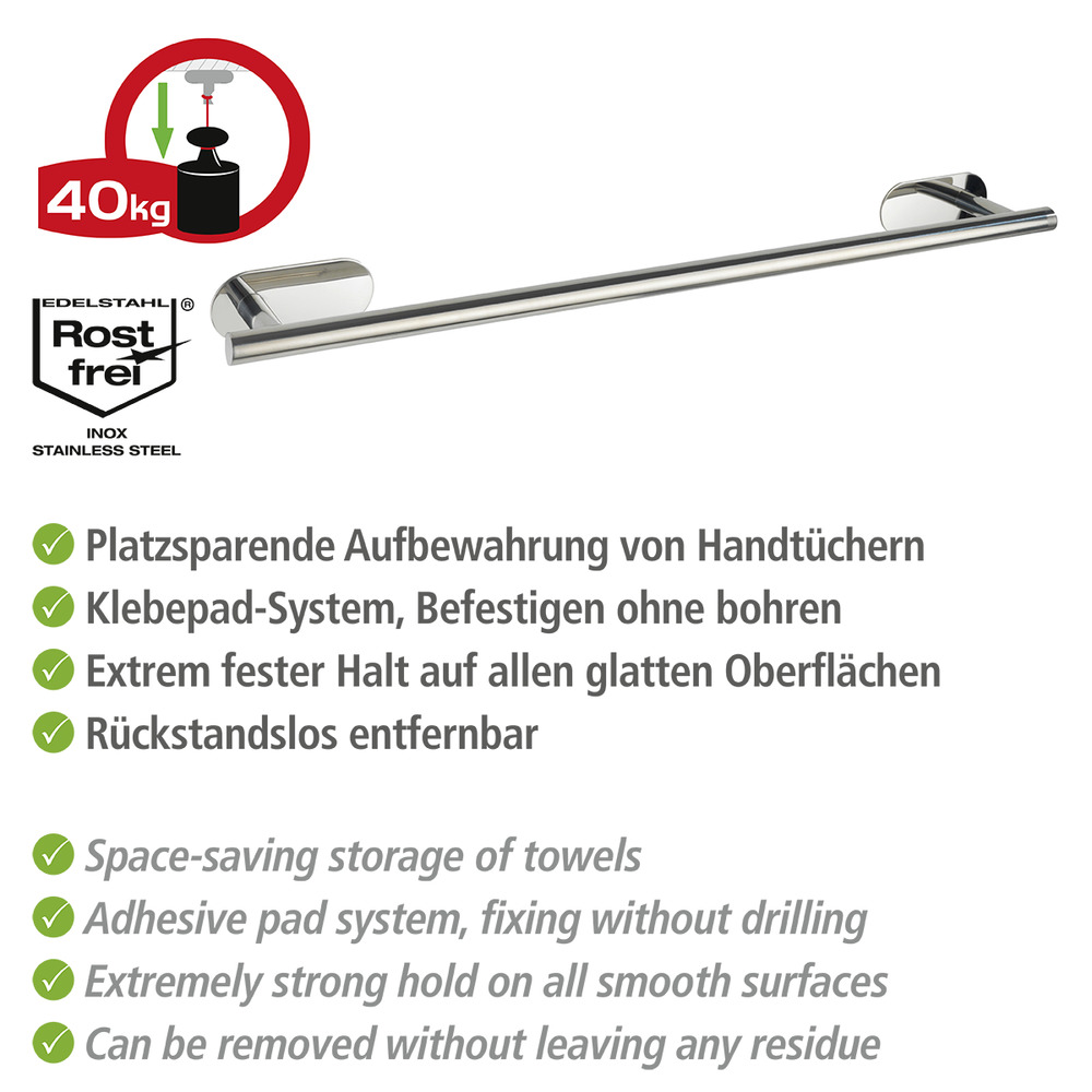 Turbo-Loc® Edelstahl Badetuchstange Mod. Orea Uno Shine  Befestigen ohne bohren