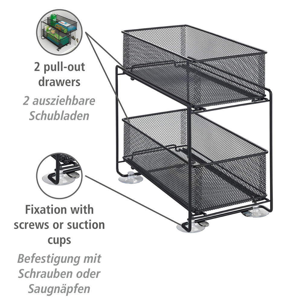 Schubladenregal Mod. Gioma Schwarz  2 Etagen