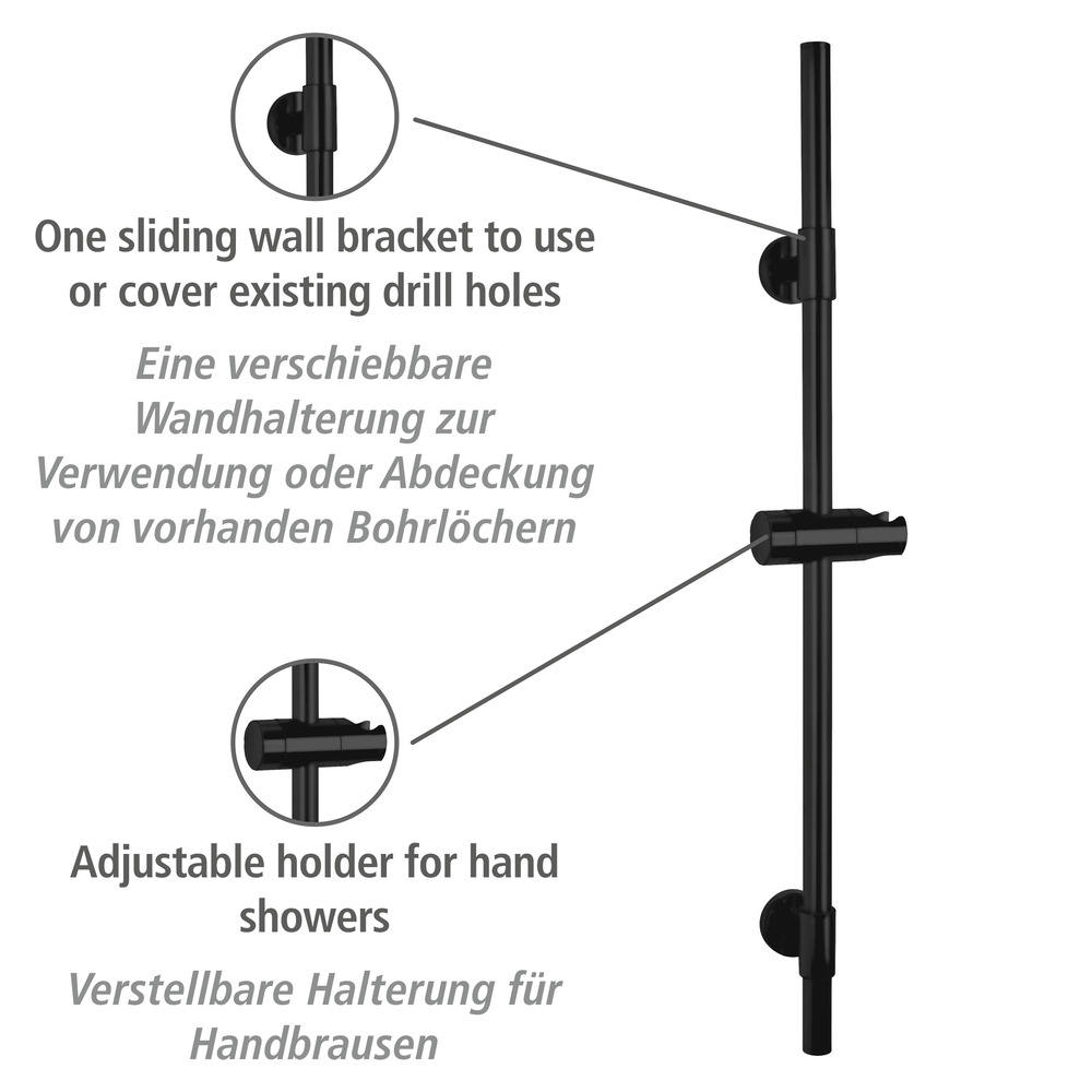 Duschstange Mod. Basic Schwarz  66 cm