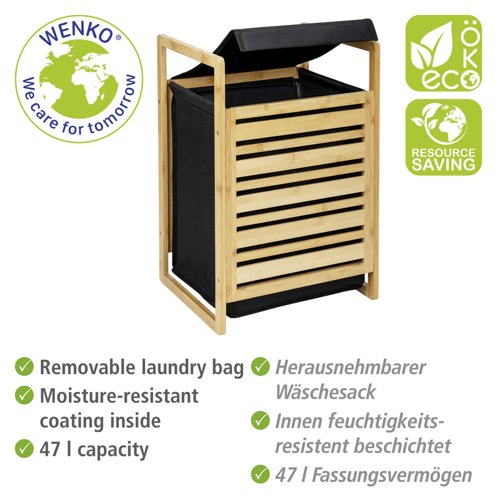 Wäschetruhe Mod. Ecori  FSC®-zertifizierter Bambus, recyceltes Polyester