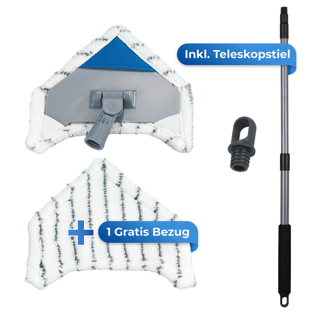 Multiflex-Wischer inkl. Teleskopstiel  für Fliesen, Fenster und Böden geeignet