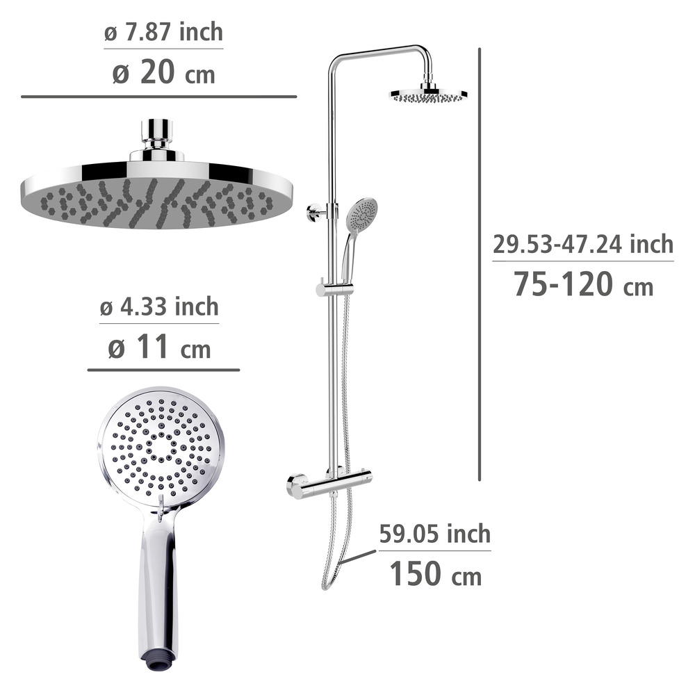 Duschsystem Young Eco mit Armatur Chrom  inkl. 2 Watersaving Regulatoren