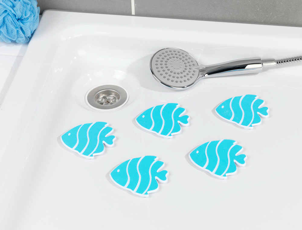 Anti-Rutsch-Sticker Mod. Fisch  5er Set, Hellblau