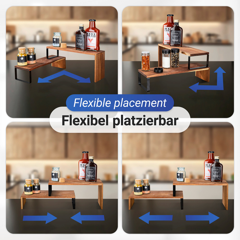 Küchenregal Mod. Vali Akazie  aus FSC® zertifiziertem Akazienholz 