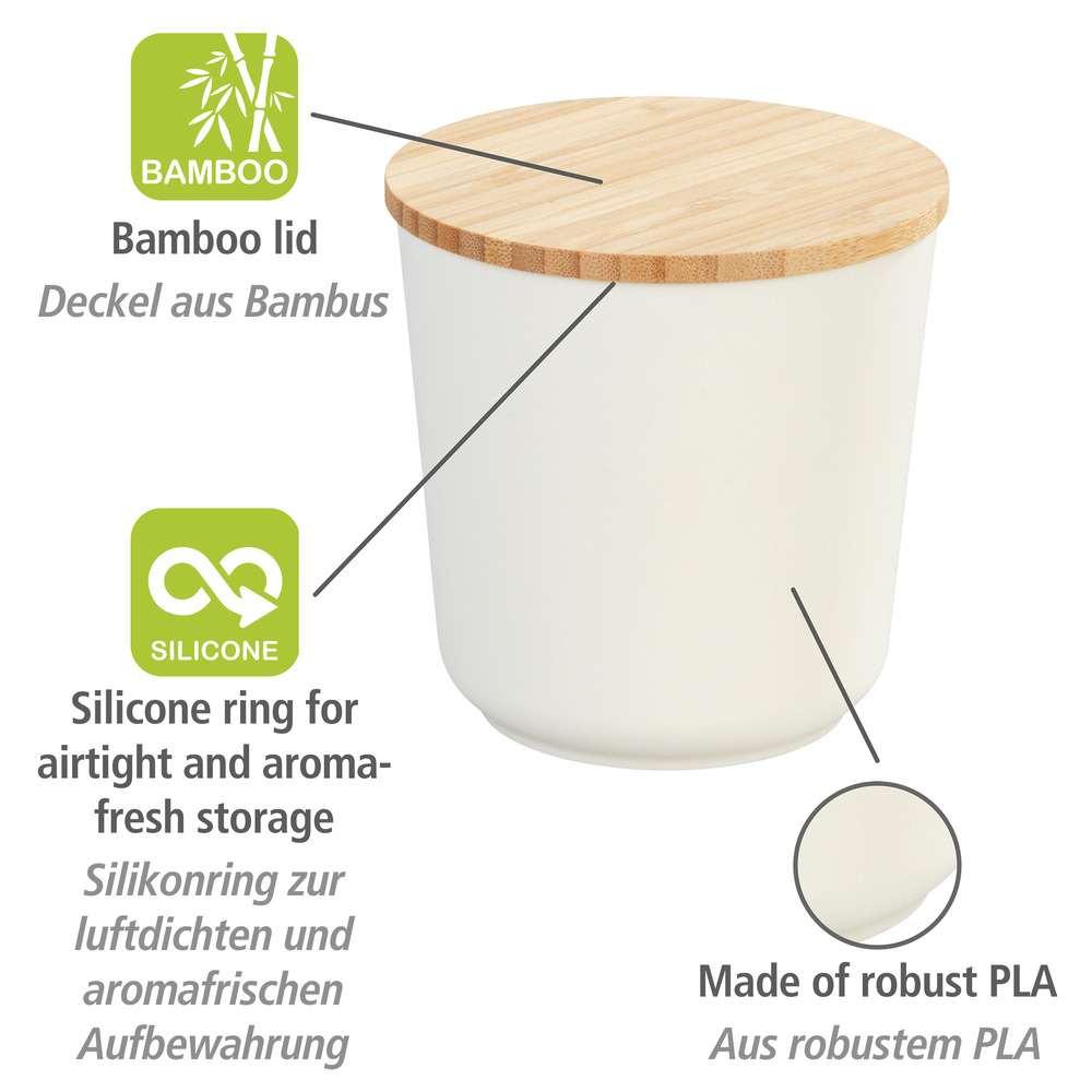 Aufbewahrungsdose PLA Plaia 0,5 L  Vorratsdose mit Bambusdeckel