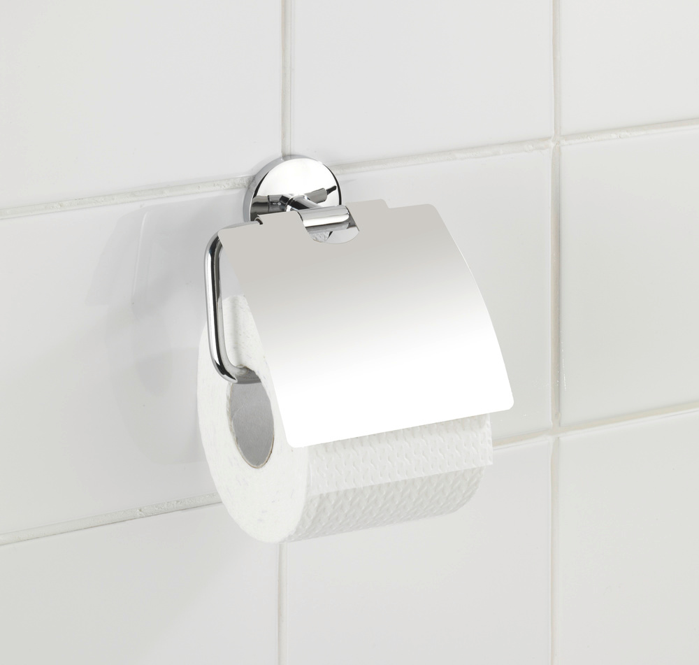 Toilettenpapierrollenhalter Mod. Cuba, mit Deckel  aus rostfreiem Zinkdruckguss