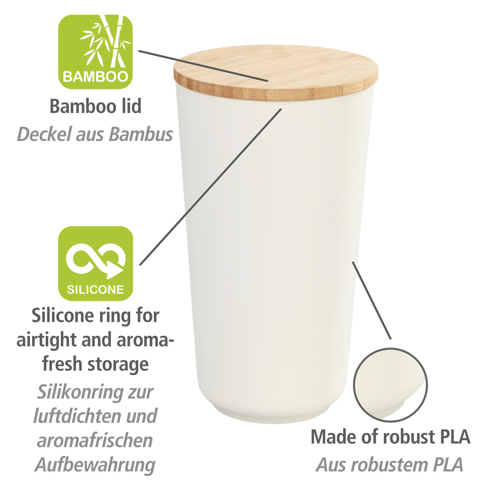 Aufbewahrungsdose PLA Plaia 0,95 L  Vorratsdose mit Bambusdeckel