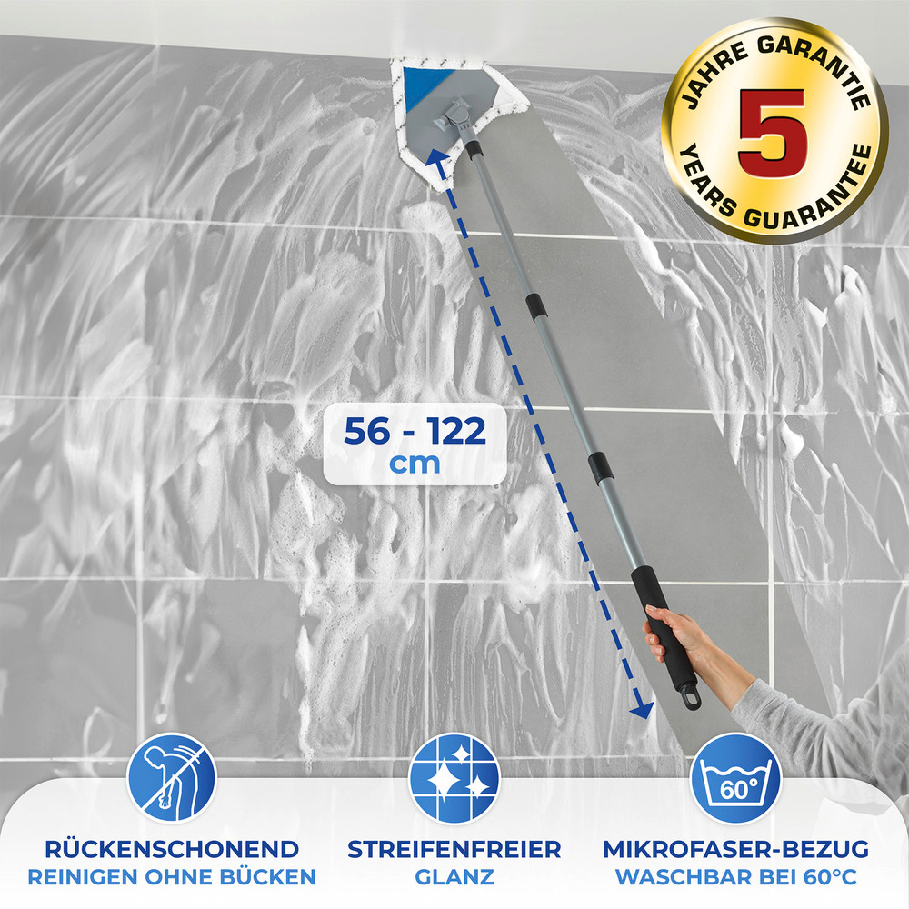 Multiflex-Wischer inkl. Teleskopstiel  für Fliesen, Fenster und Böden geeignet