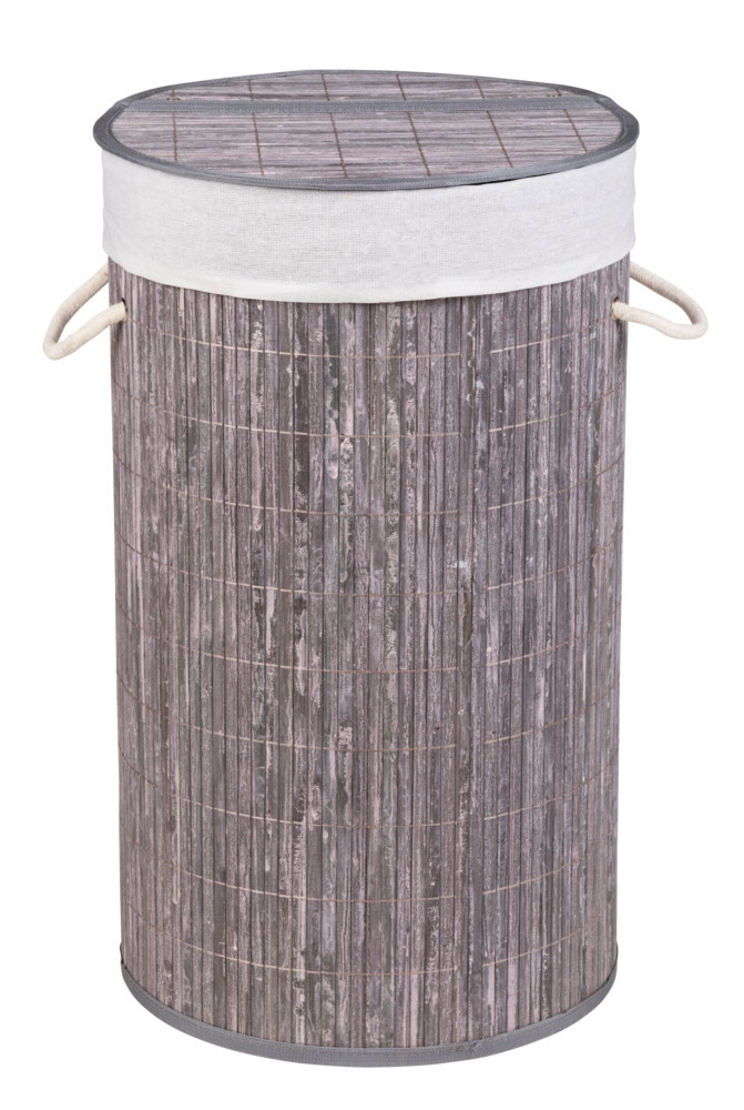 Wäschetruhe Mod. Bamboo Grau  Wäschekorb, 55 l