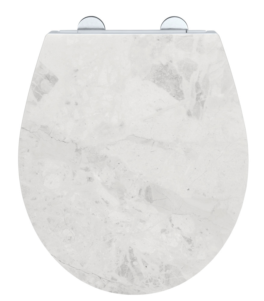 Premium WC-Sitz Mod. White Marble mit Relief  mit Absenkautomatik