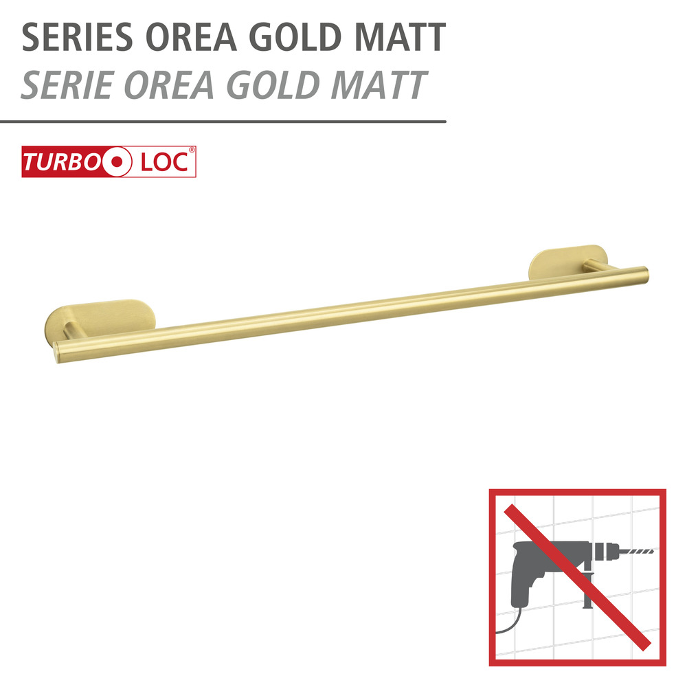 Turbo-Loc® Badetuchstange Uno Mod. Orea Gold  Befestigen ohne Bohren