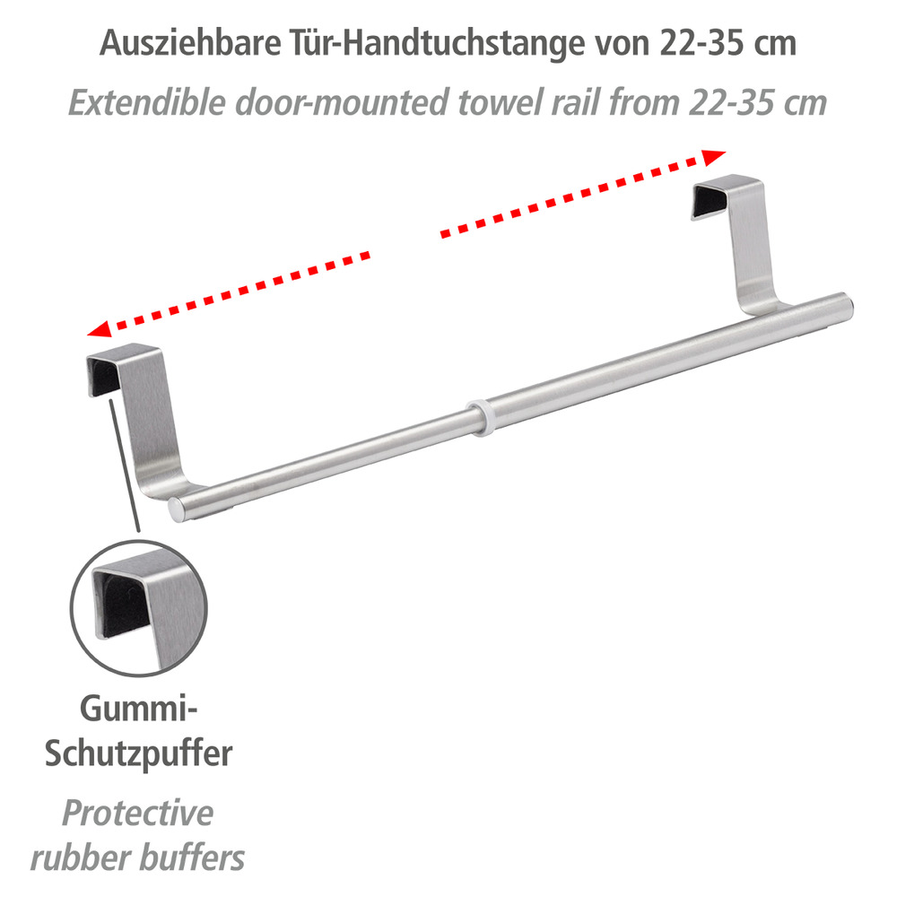 Tür-Handtuchstange Mod. Teleskop  Edelstahl rostfrei