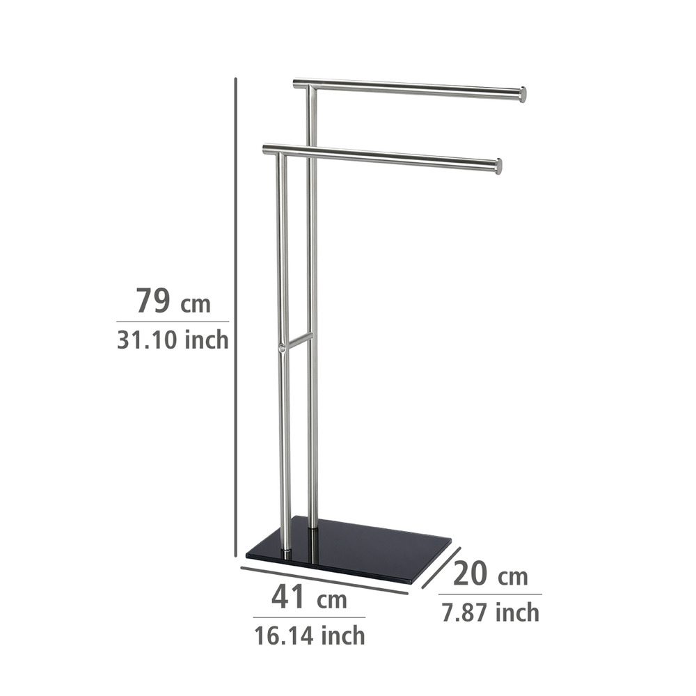 Handtuchständer Mod. Lima mit 2 Armen  Kleiderständer, Edelstahl rostfrei