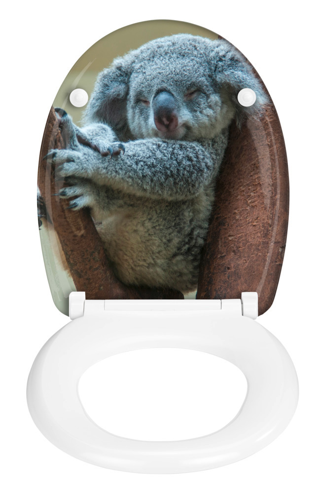 WC-Sitz Koala  Toilettensitz mit Absenkautomatik, Schnellbefestigung, aus antibakteriellem, stabilem Duroplast